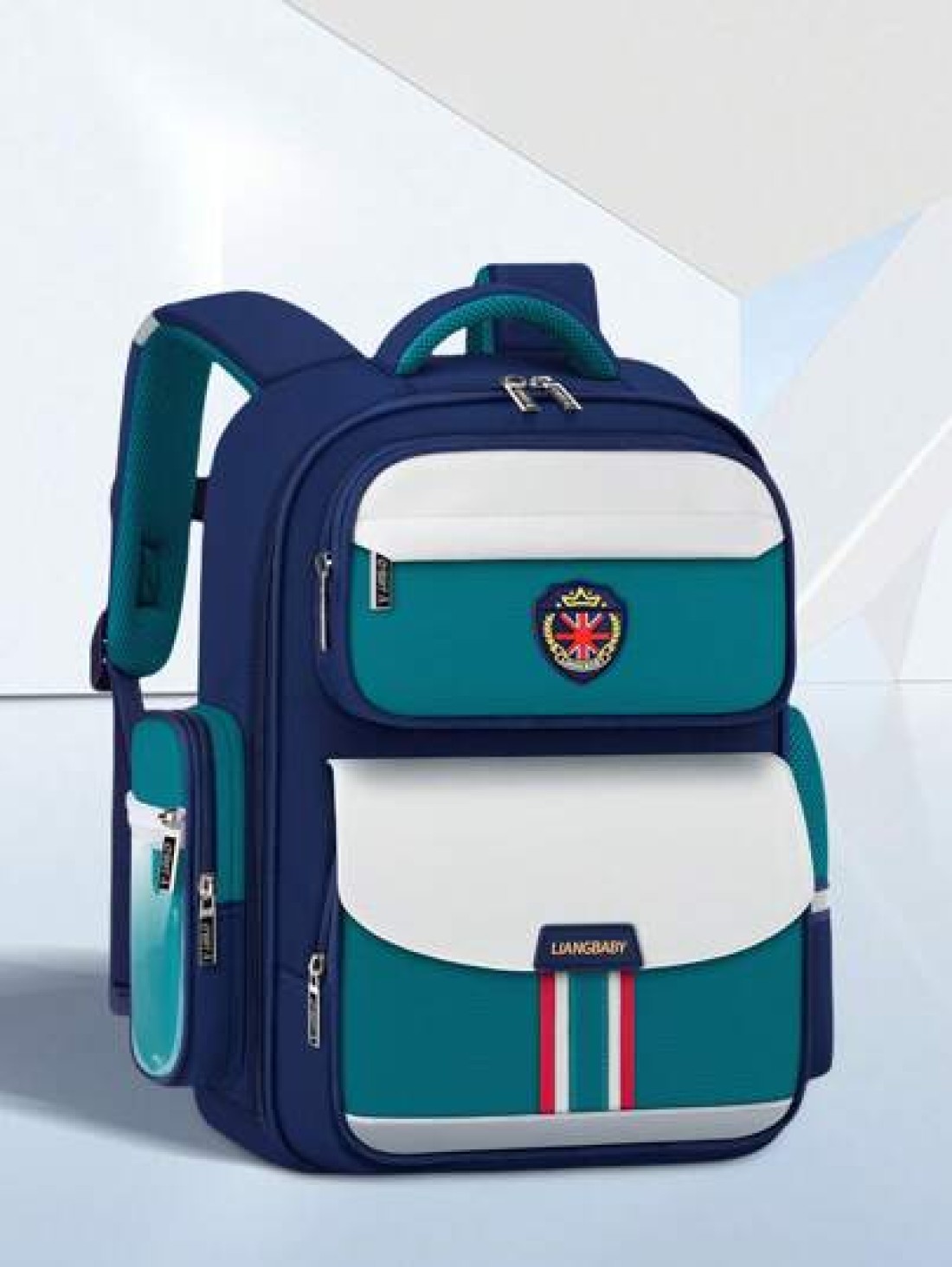 1pc Oxford Cloth School Backpack Lightweight Durable Reflective Strips Multi Compartment Extra Large Capacity Zipper Closure Suitable For Students Work Daily Commute