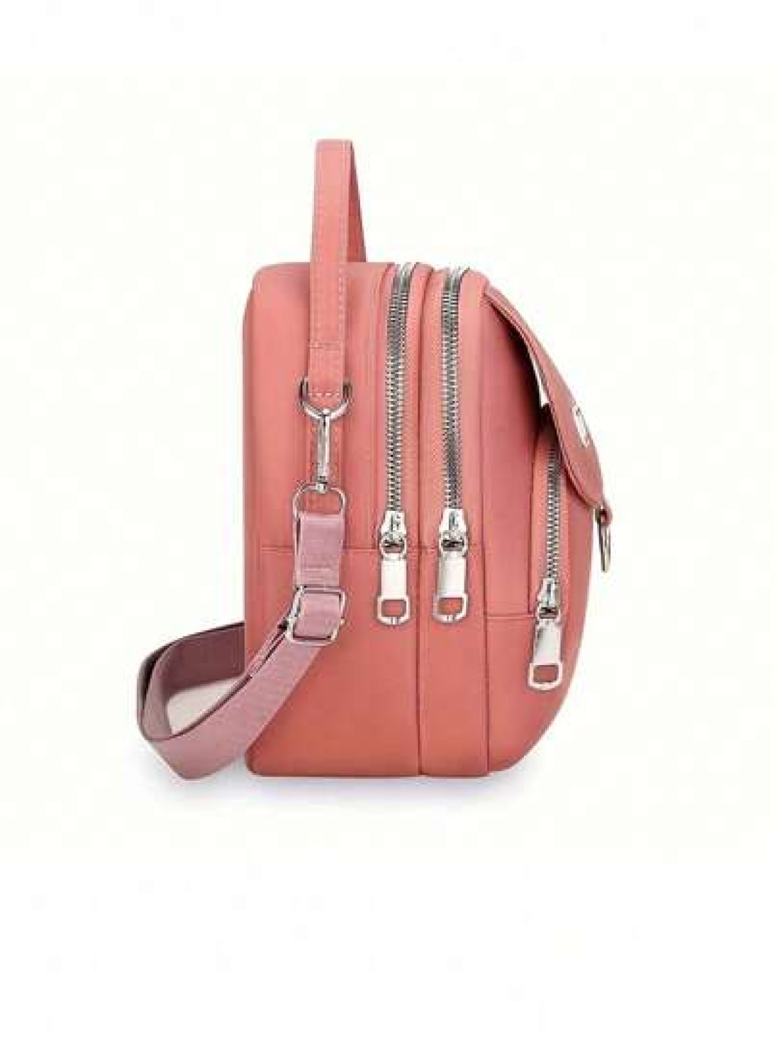 1pc Girl s Girl s Nylon Shoulder Bag With Heart And Butterfly Pattern Casual Mini Crossbody With Adjustable Strap Multi Layer External Headphone Hole Solid Color Secure Zip Closure Small Crossbody Bag