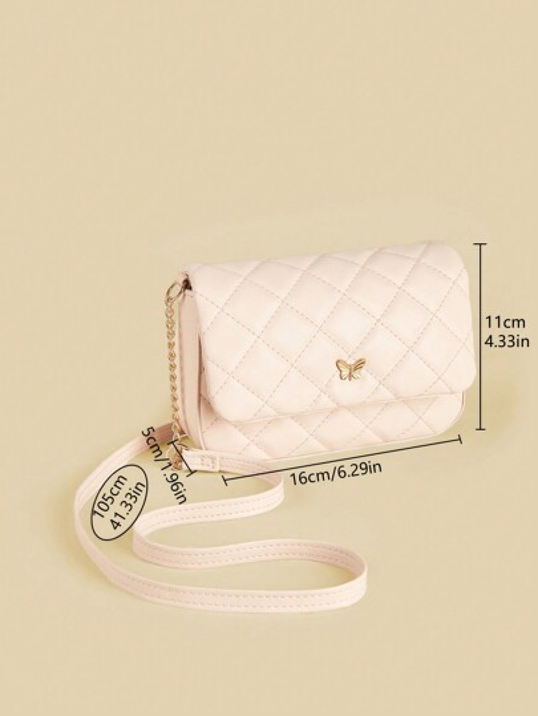 1pc Girl s Plaid Stitching Shoulder Bag With Metal Butterfly Decorative Chain And Flap Cover Cute Fashionable Sweet Princess Crossbody Bag Ideal For Daily Use School Parties And Travel