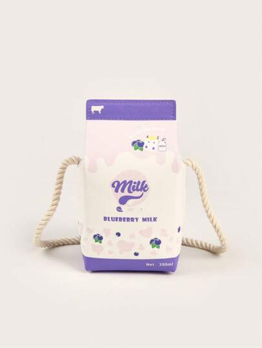1pc Kids Pink Strawberry Cow Print PU Milk Carton Cute Cartoon 3D Fashion One Shoulder Crossbody Bag Suitable For Daily Use