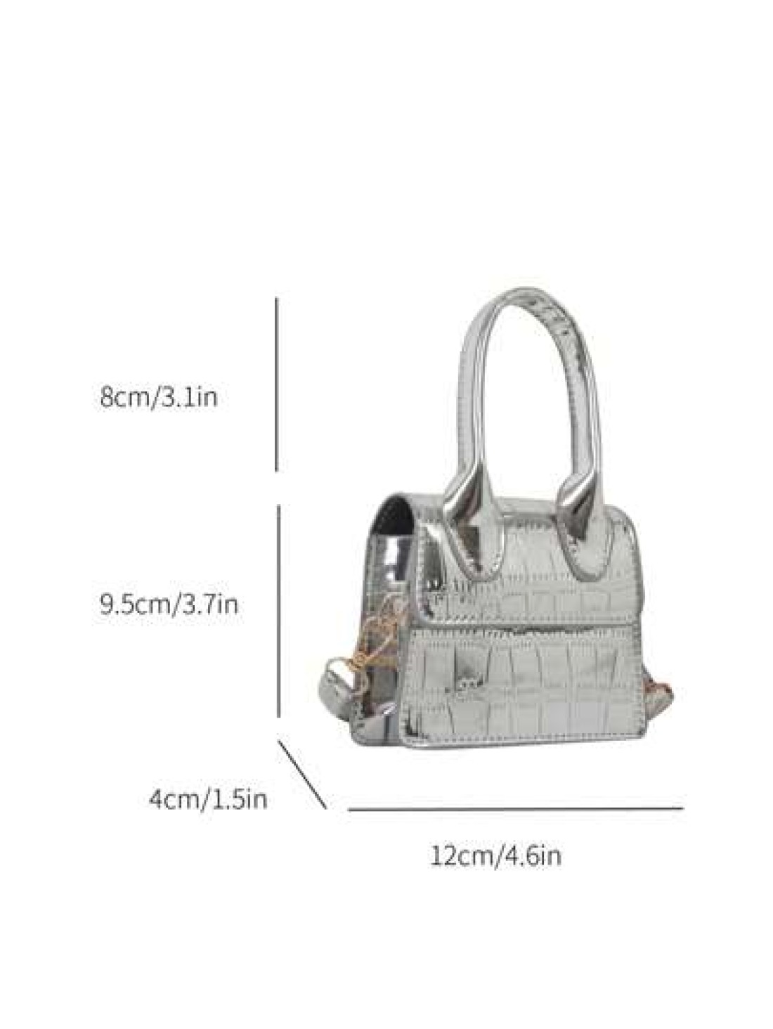 1pc New Fashion Stone Simple Hand Held Shoulder Crossbody Small Square Bag Elegant Mini Solid Color Crocodile Pattern Western Style Personalized Retro Aesthetic Casual Shoulder Crossbody Hand Held Sma
