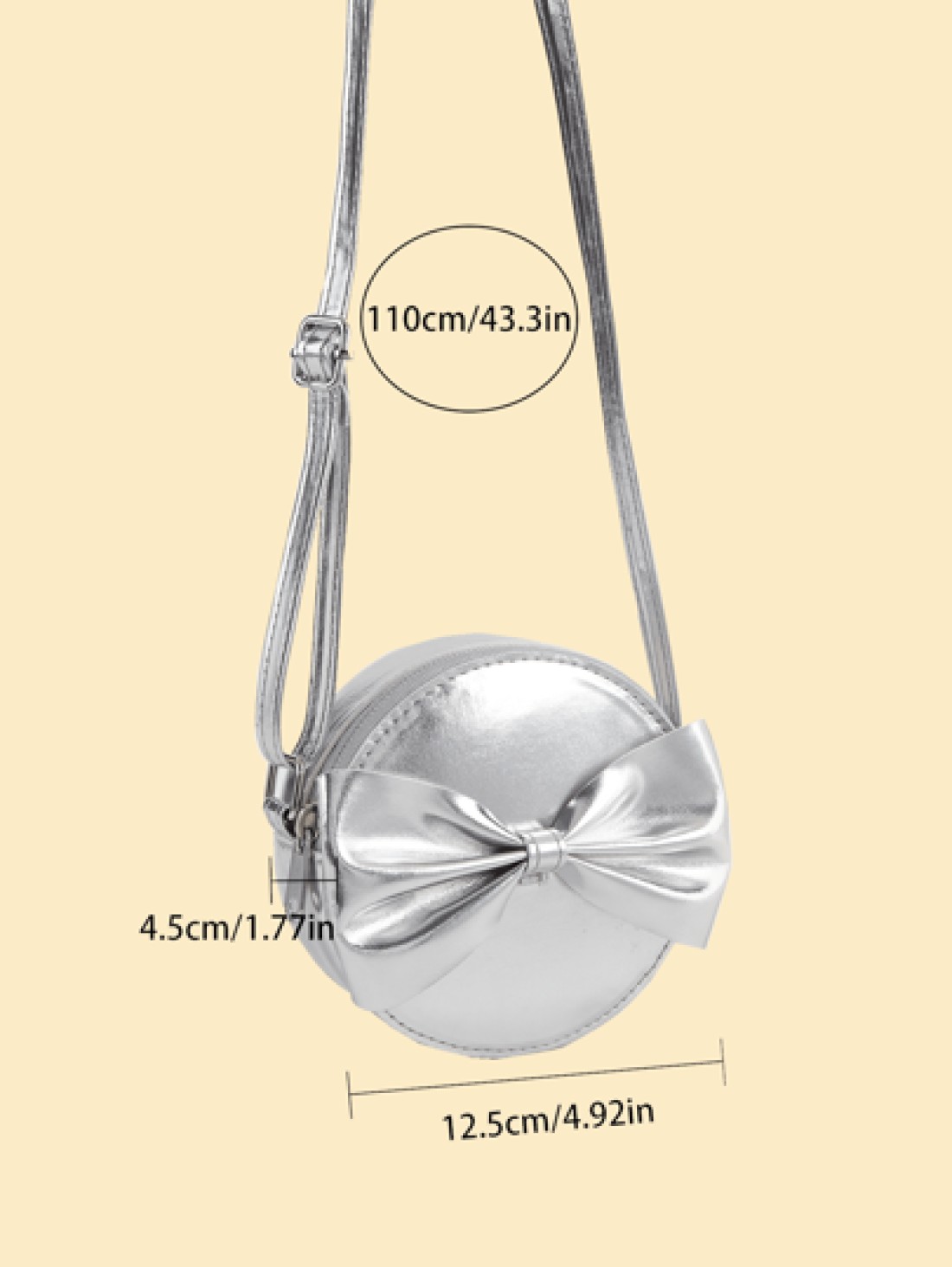 1pc Girls Bowknot Mini Round Crossbody Bag Princess Style Matching Outfit Birthday Gift