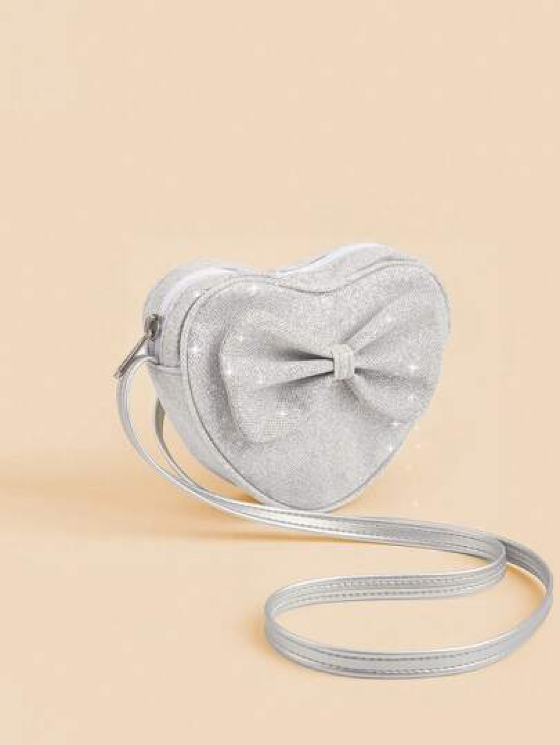 1pc Kids Girls Fashion Heart Bowknot Crossbody Bag Girls Mini Coin Purse