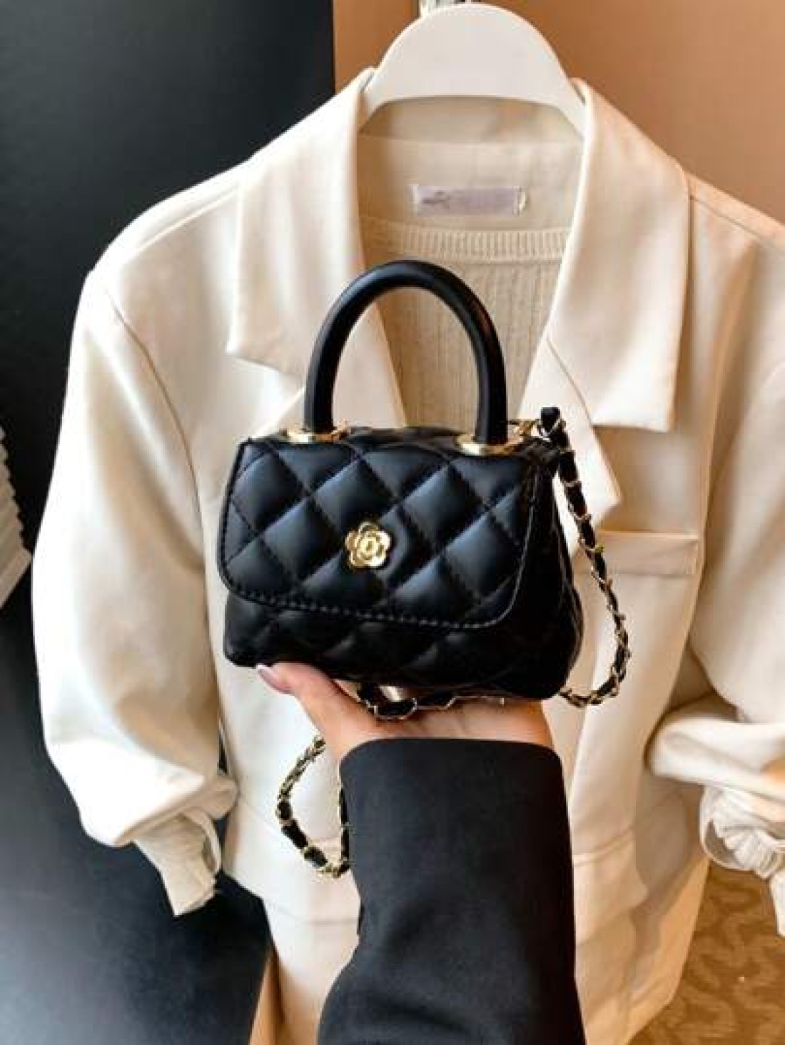 New Mini Embroidered Handbag Tiny Floral Crossbody Bag Solid Color Lipstick Pouch Coin Purse Accessories Bag