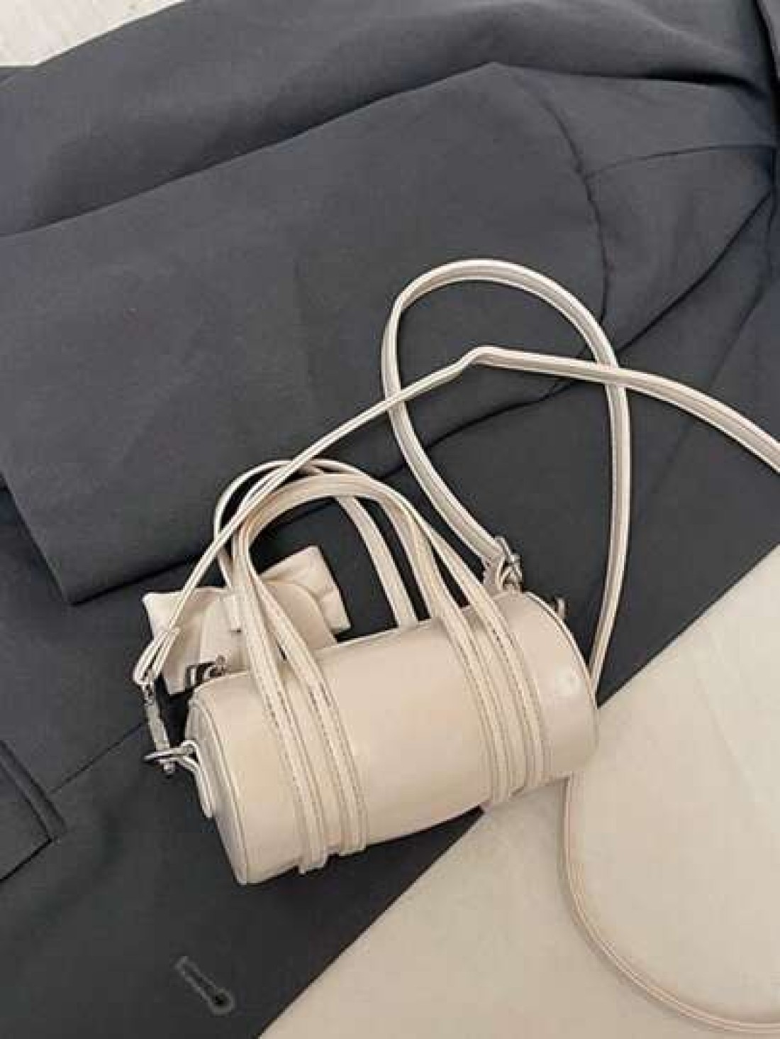Fashion Bow Mini Handbag Solid Color Cute Small Crossbody Bag Lipstick Pouch