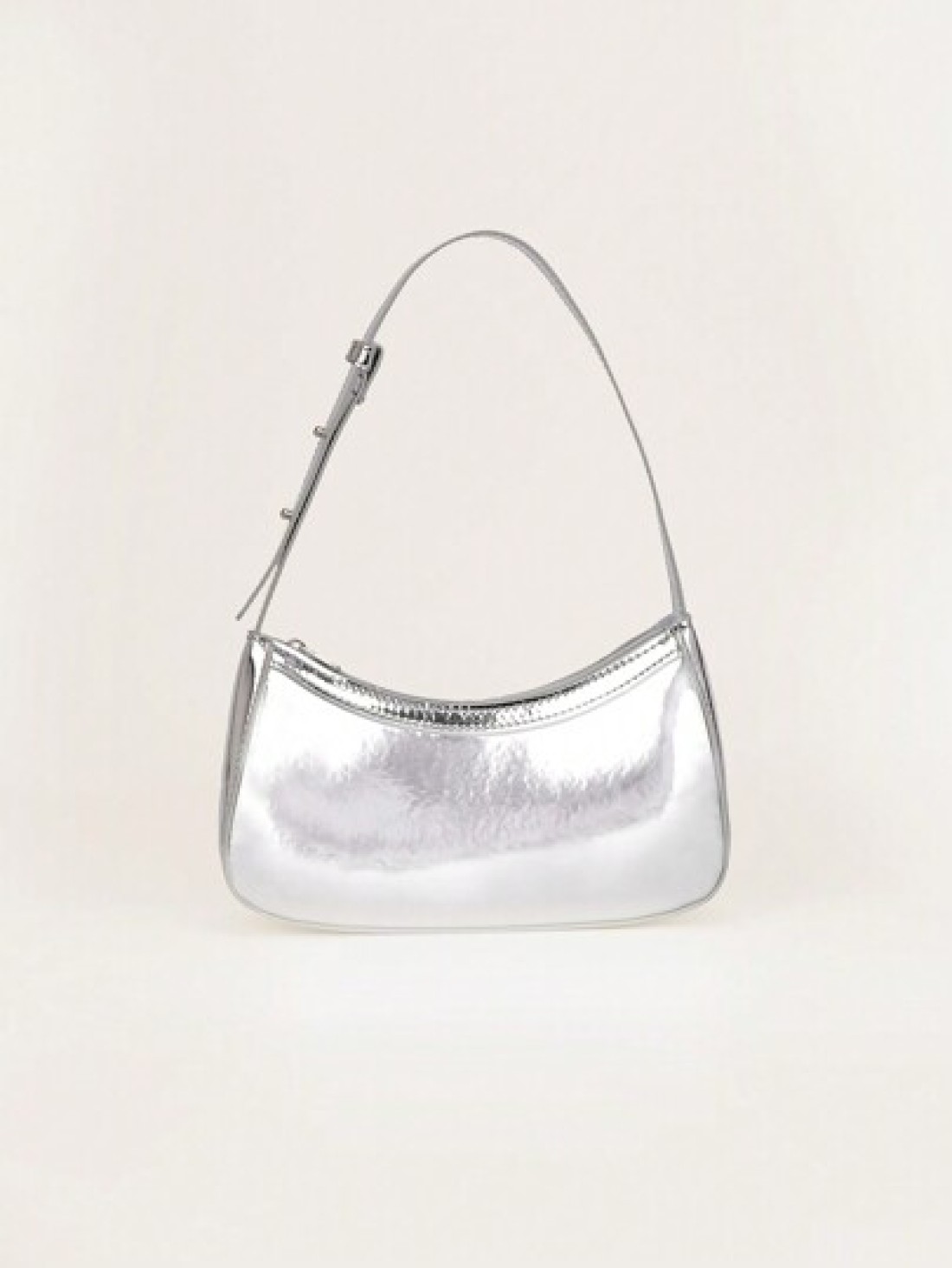 1pc Mirror Silver Handbag Patent Leather Reflective Clutch Shoulder Bag