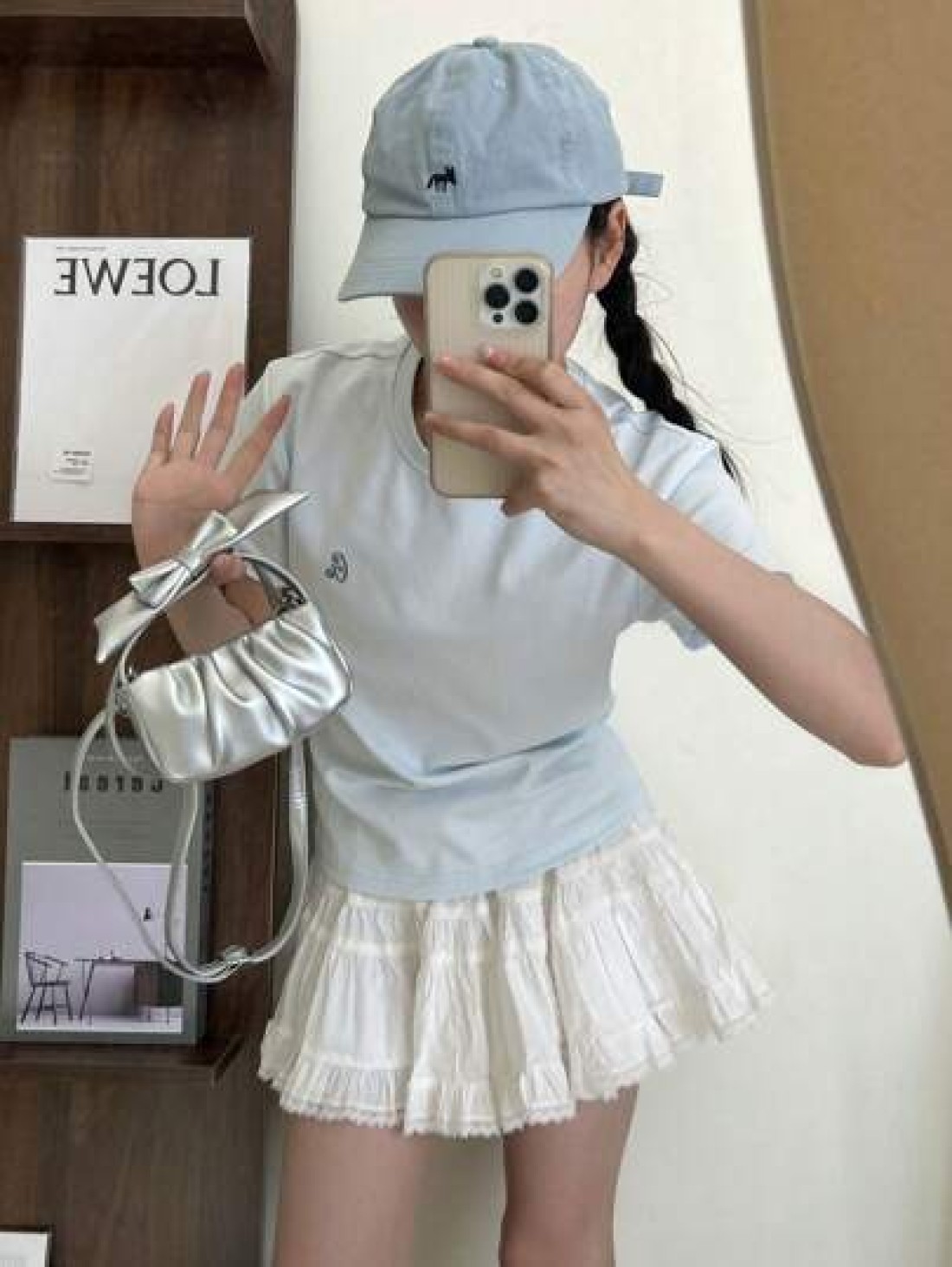 New Fashion Mini Cloud Shape Bow Decor Handbag Super Small Square Crossbody Bag Lipstick Pouch Evening Party Bag