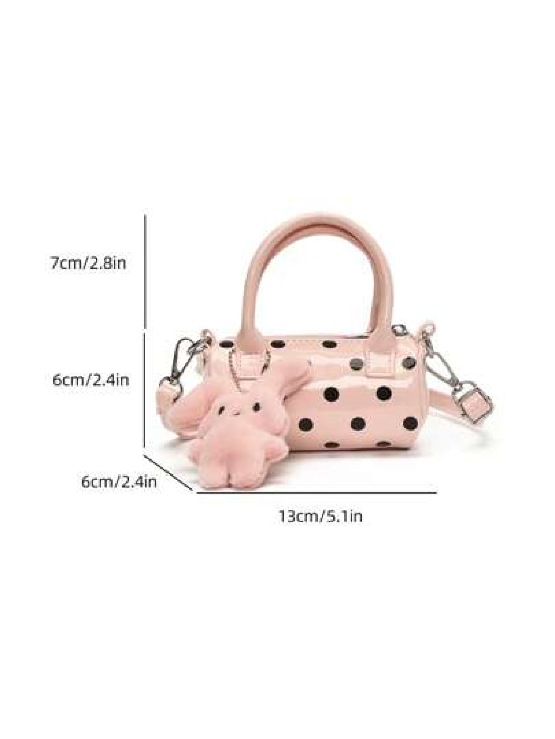 1pc Fashionable Polka Dot Handbag Cylindrical Bag Korean Style Niche Shoulder Messenger Bag Versatile Boston Handbag Niche Polka Dot Cake Handbag Pillow Bag Large Capacity Commuter Versatile Shoulder
