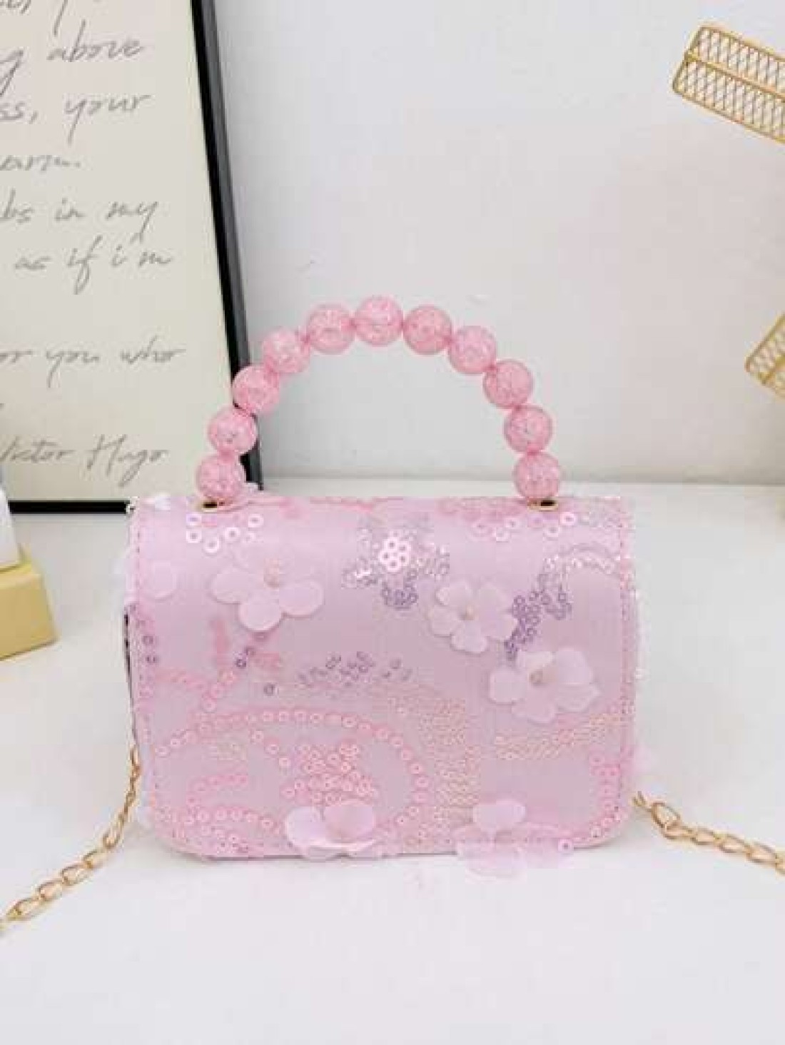 Sanrio A Kuromi Children s Bag A Multi Color Bead Handbag A Cartoon And Cute Accessory Bag A Mini And Small Handbag Bag A Daily Travel Clothing Matching Bag A Closed Shoulder Bag