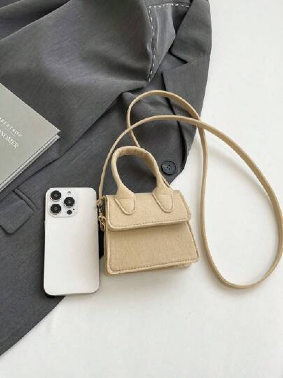 1pc Magnetic Opening And Closing Spring New Korean Cute Mini Bag Crossbody Versatile Casual Handbag Solid Color Versatile Stylish Shoulder Bag Lipstick Bag Coin Bag Suitable For All Occasions Girls Cr