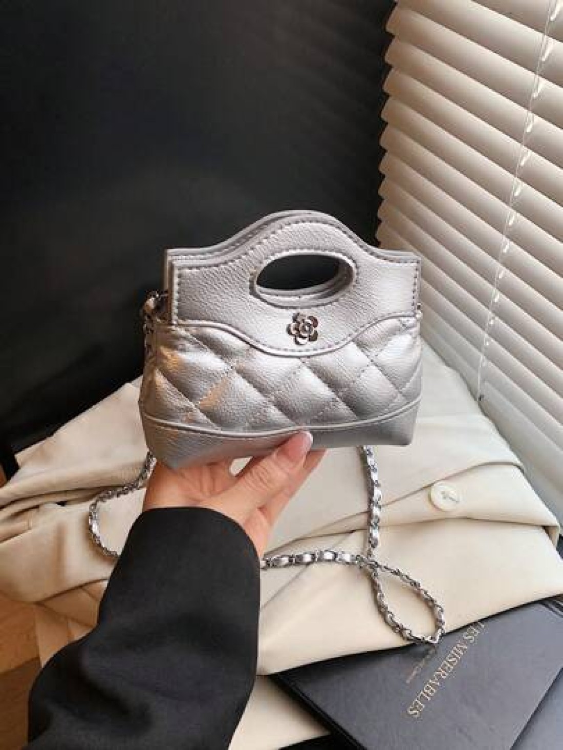New Quilted Mini Handbag Contrast Color Small Crossbody Bag Lipstick Clutch Evening Mini Bag
