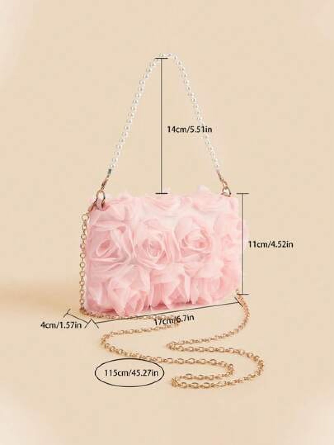 1pc Girls Chiffon Floral Romantic Sweet Crossbody Clutch Bag Versatile For Party And Evening Occasion