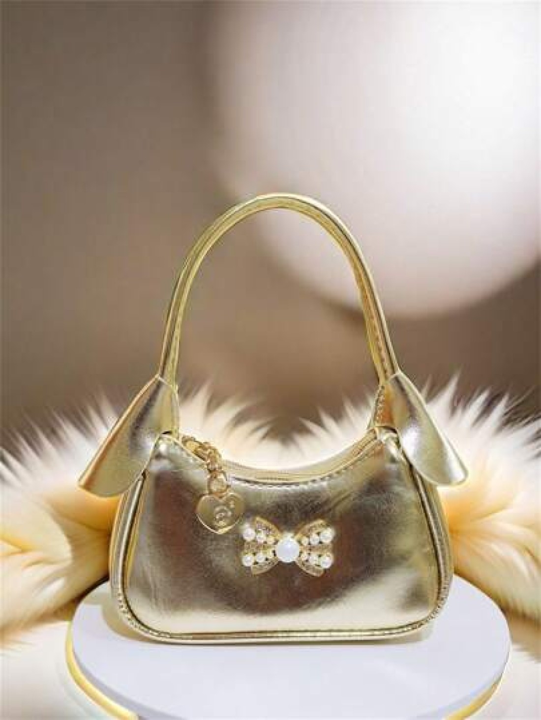 Rhinestone Pearl Bow Decor Girls Handbag New Autumn Winter Fashion Kid s Mini Bag Princess Style Coin Purse Cute Tote Bag Christmas Gift Birthday Present Candy Bag Lipstick Case Accessory Pouch Snack