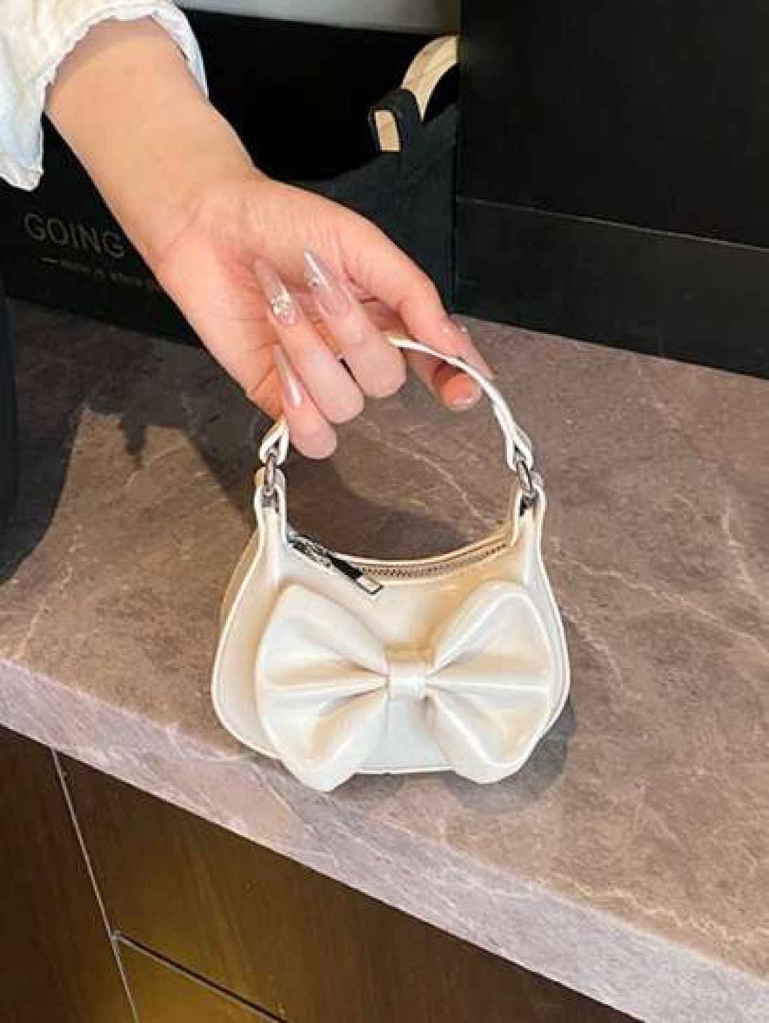 New Bowknot Mini Semi Circle Handbag Fashion Crossbody Bag Bowknot Super Small Lipstick Pouch Bowknot Coin Purse