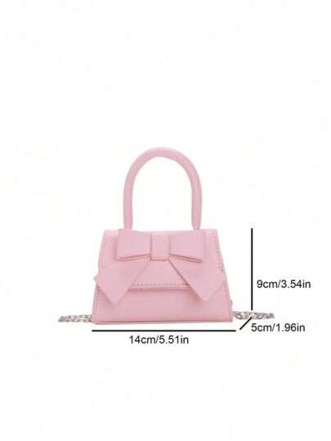 1pc Pu Magnet Closure Mini Fashion Cartoon Cute Sweet Bow Handbag Niche Design For Going Out To Play Change Lipstick Bag Korean Highly Attractive Chain Shoulder Messenger Bag Suitable For Going Out Sc