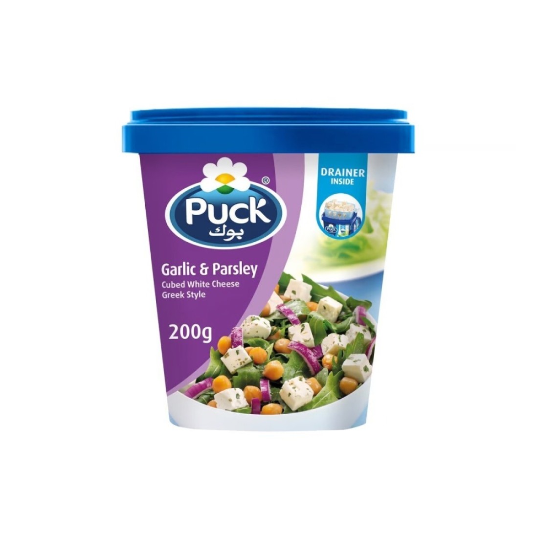 PUCK CUBED FETA GARLIC 200GM