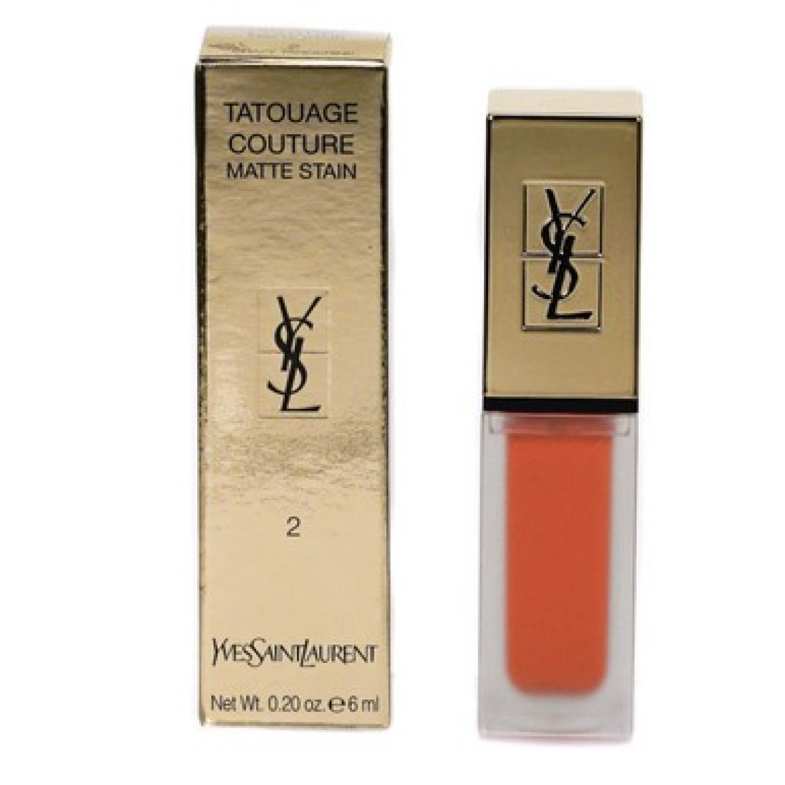 YVES SAINT LAURENT TATOUAGE COUTURE MATTE STAIN 2 CRAZY TANGERINE 6ML