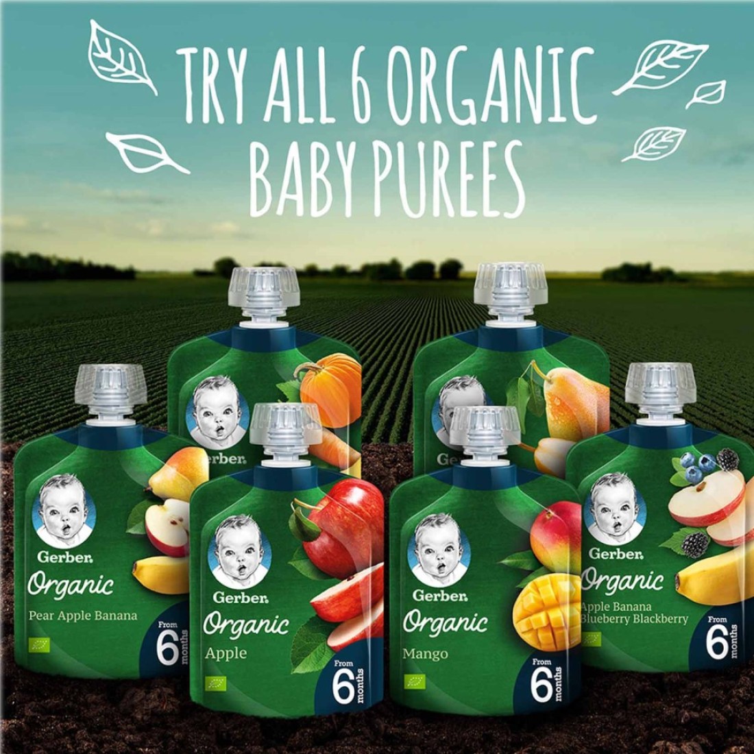 Gerber Organic Puree with Apple, 90g