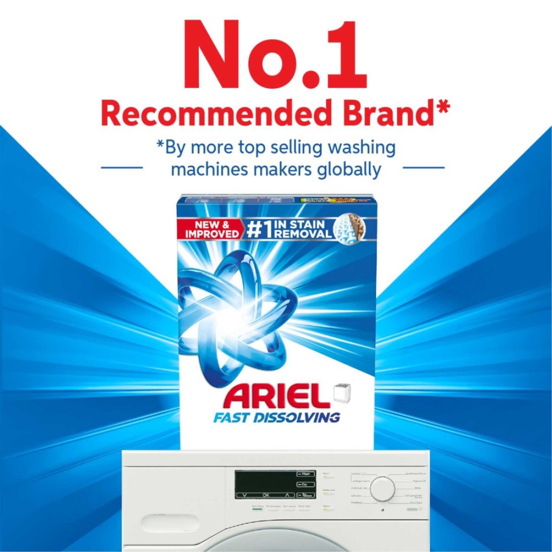 Ariel Detergent Powder Top Load Mega Box Original 7kg Pack of 2