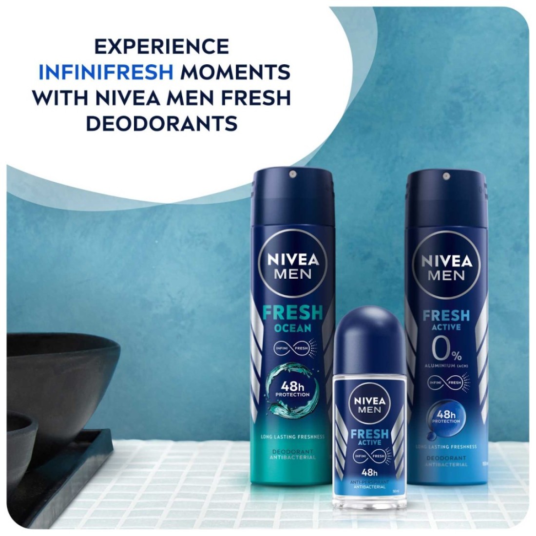 NIVEA MEN Deodorant Spray for Men Fresh Ocean Aqua Scent 150ml