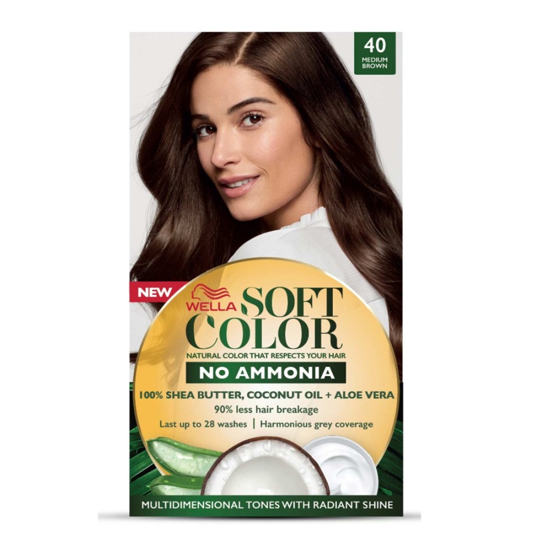 Wella Soft Color No-Ammonia Hair Colour Kit 40 Medium Brown