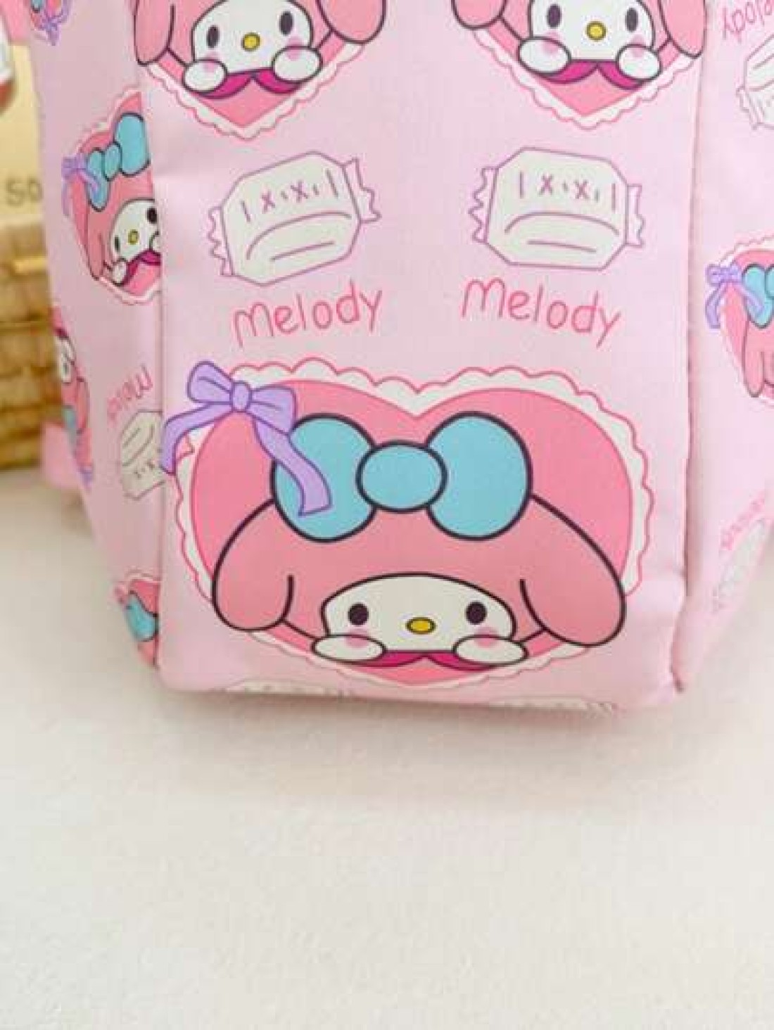 Sanrio KT Cat Nylon Kids Backpack Cute Mini Girls Bag Lightweight Cartoon Pattern Pouch Zipper Closure Kitty Dog Little Girl Schoolbag Suitable Gift Bag For Friends Gathering Travel Bag For Outing