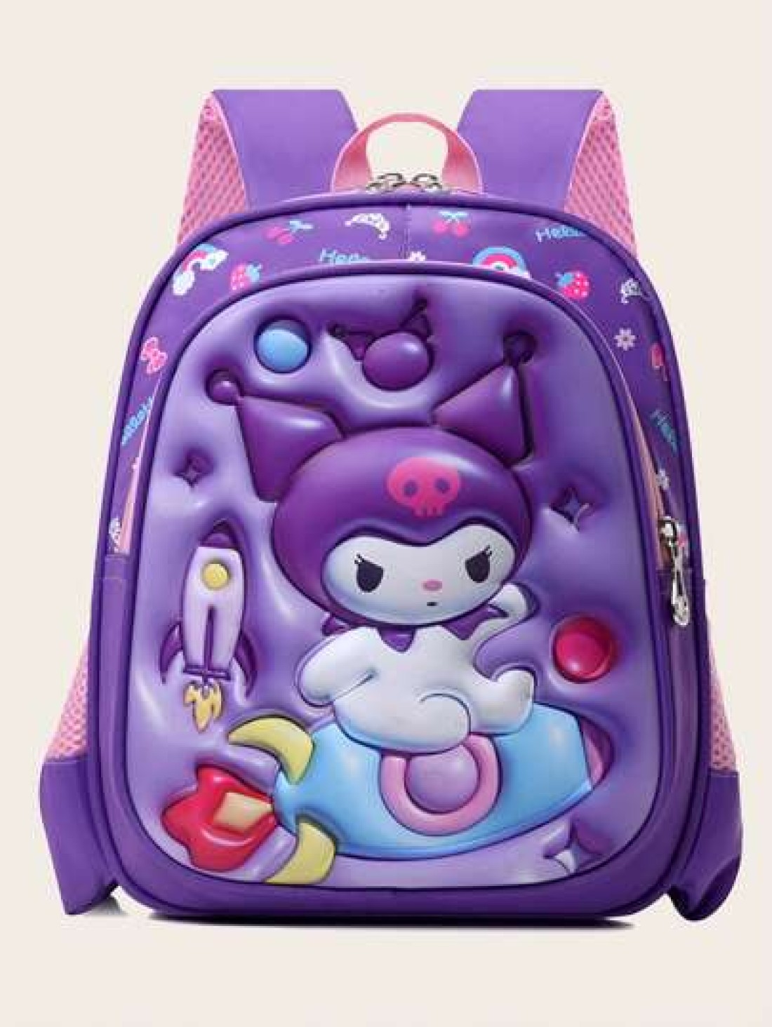 Sanrio Sanrio New Cute Cartoon Kuromi Pattern Backpack School Backpack Travel Backpack