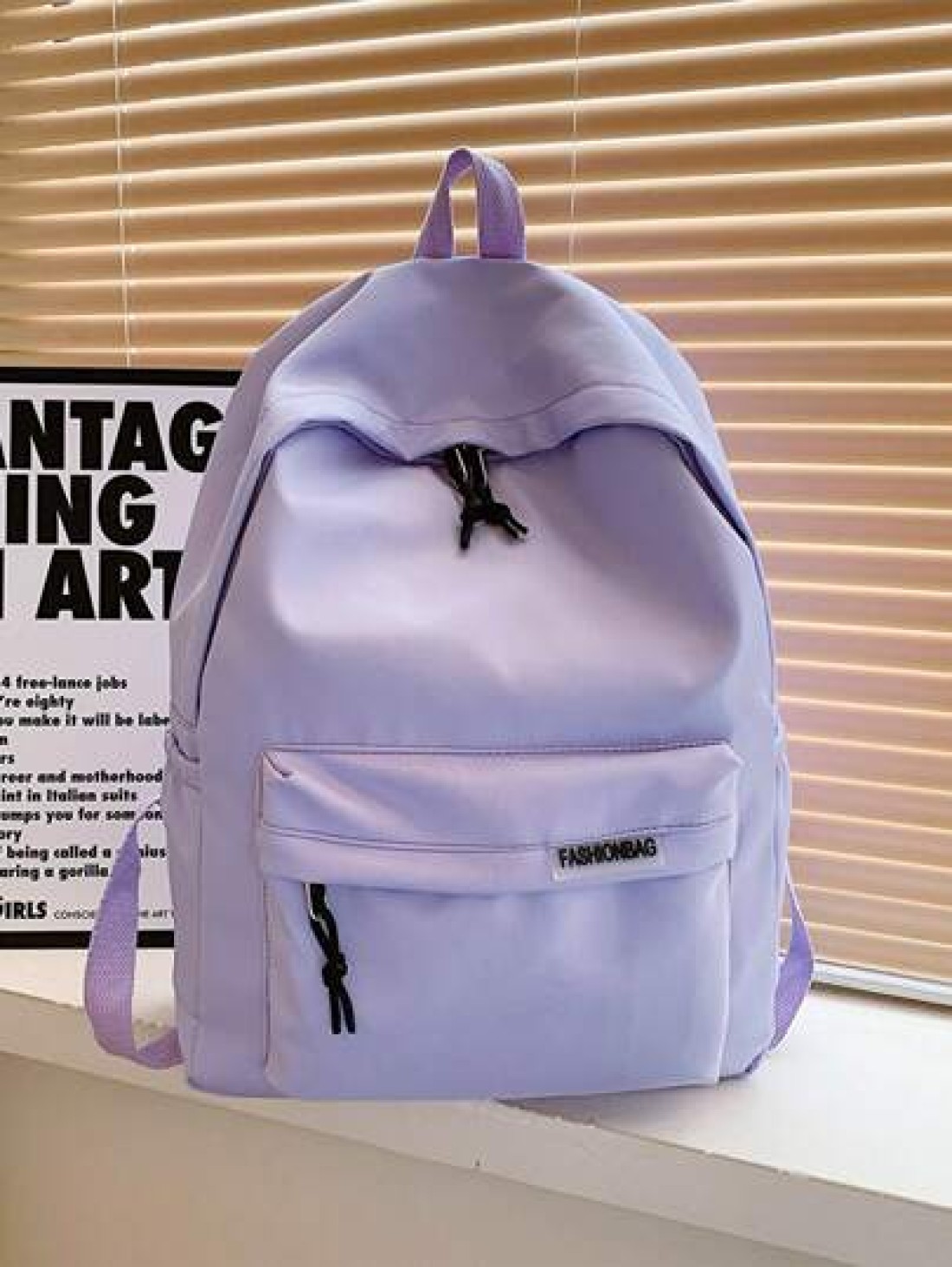 1 PC Back To School Classic Basic Large Capacity School Bag With Laptop Compartment Fashion Versatile All Purpose Backpack Purse Simplicity Solid Color Sports Bag Premium Nylon School Backpack With Ad