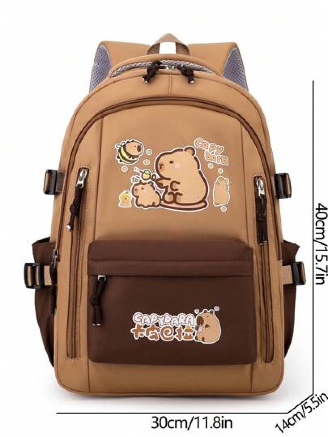 1 Pc Cute Capybara Pattern Color Contrast School Bags For Teens Large Capacity Lively Student Bag With Multi Pockets Fashionable School Bag Practical Handbag Personality Lightweight School Backpack