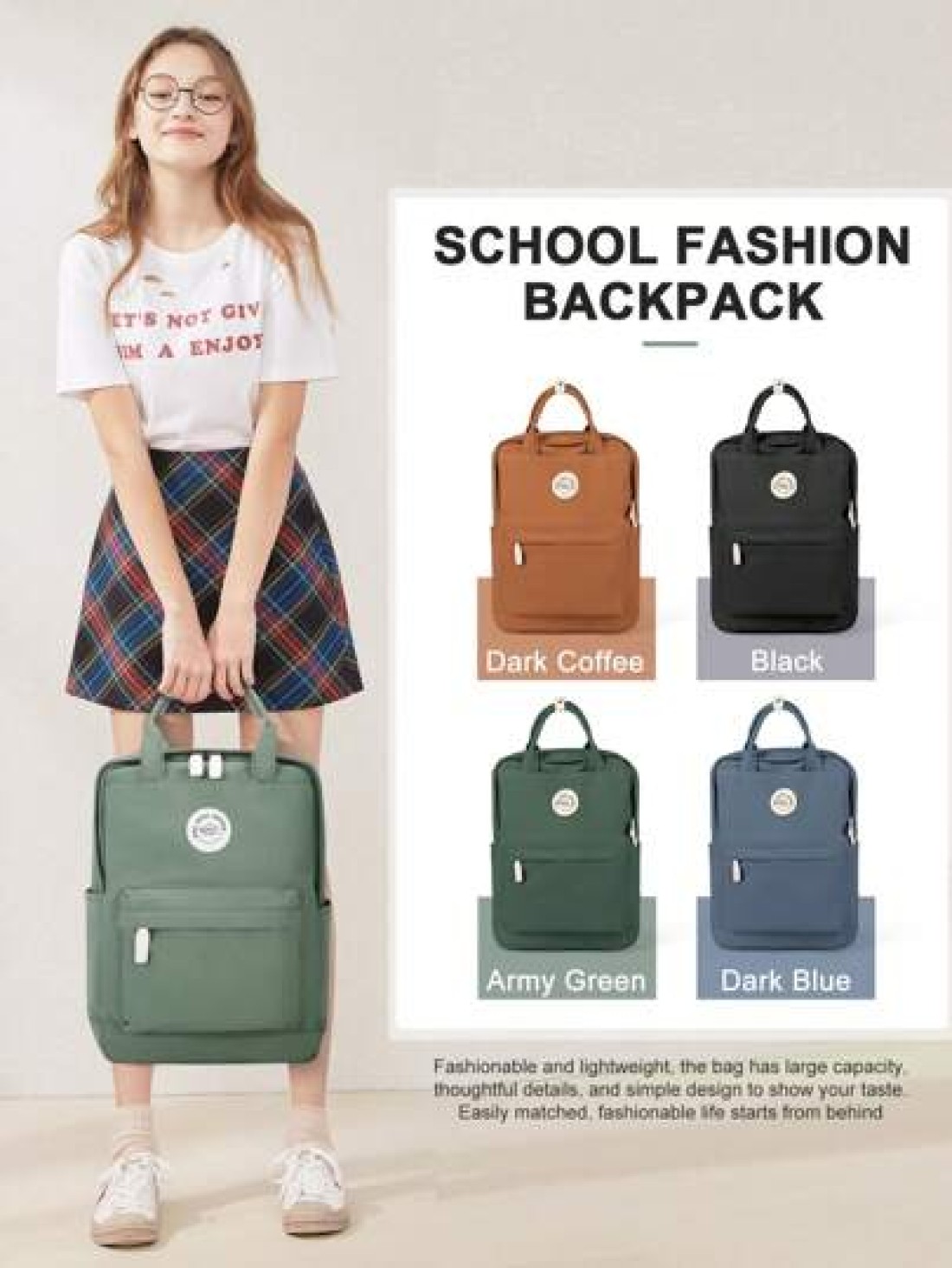 20L Simplicity School Backpack For Teenager Leisure Computer Backpack Fit 14inch Notebook 12 9inch Pad Carry On Backpack With Multi Pocket Lightweight Laptop Backpacks With Laptop Interlayer For Girl