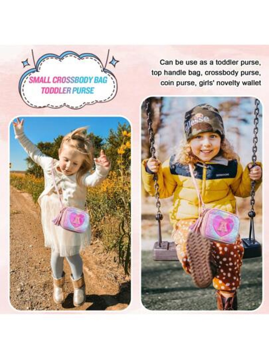 Birthday Gifts For 2 3 4 5 6 7 8 9 10 Year Old Girl Cute Little Girl Purse Toddler Purse For S Wallet Small Initial Shoulder Crossbody Bag Personalized Christmas Gift For Daughter Baby