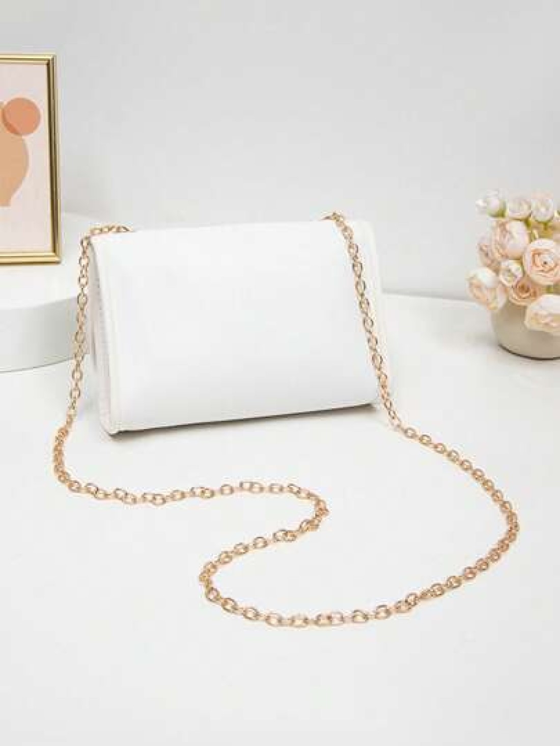1pc Embroidered Crossbody Bag For Girls Floral Embroidery Shoulder Bag Coin Purse Chain Minimalist Crossbody Bag Suitable For Daily Use Gatherings Gift Giving An Ideal Gift Choice