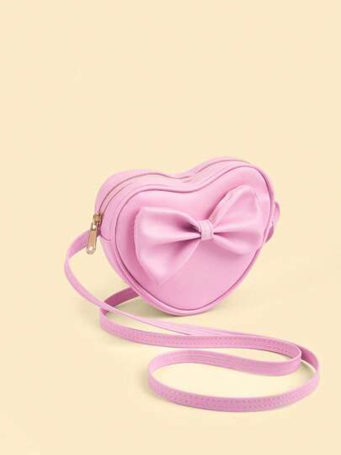 1pc Kids Girls Fashion Heart Bowknot Crossbody Bag Girls Mini Coin Purse