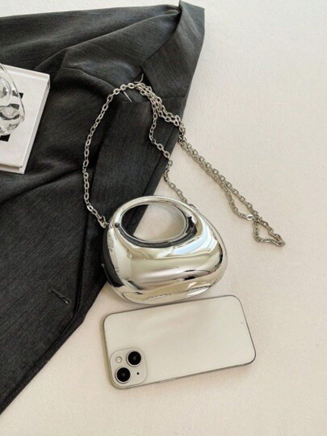 1pc Simple Handbag Acrylic Crescent Bag New Bright Chain Bag One Shoulder Handbag Fashionable Multifunctional One Shoulder Crossbody Evening Bag Suitable For Teenagers To Travel Daily Matching Suitabl
