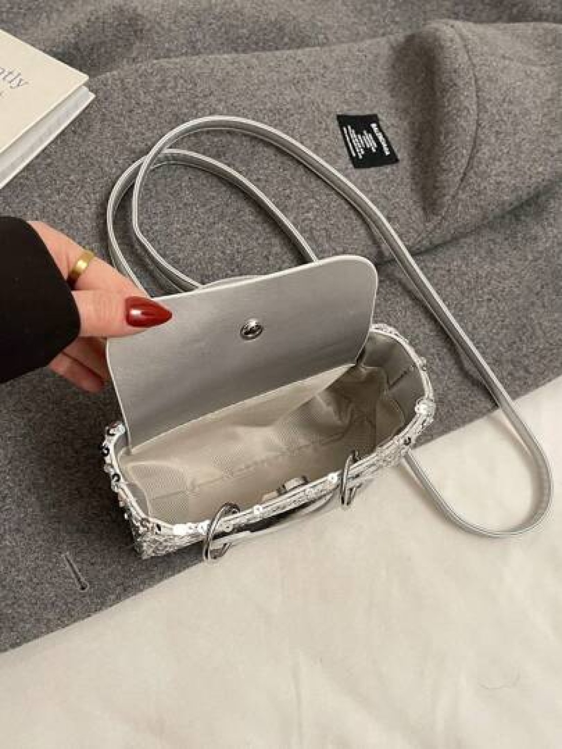 New Sequin European And American Style Pendant Chain Handbag Crossbody Bag Phone Pouch Mini Square Bag