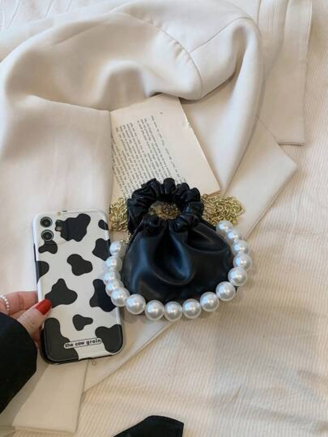 New Style Cloud Shaped Mini Princess Pearl Handbag Children Handheld Bag Shoulder Bag Accessory