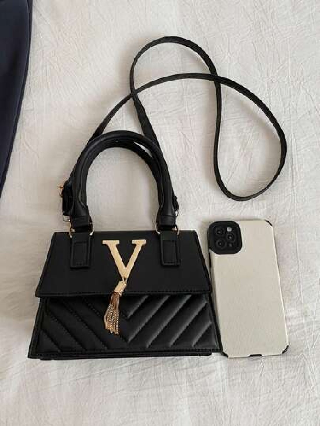 1pc Fashionable And Elegant Messenger Bag Fashionable Messenger Bag Letter Tassel Fashionable Shoulder Small Square Bag Pu Material Fashionable And Versatile Square Bag Shape Can Be Carried By Hand Or