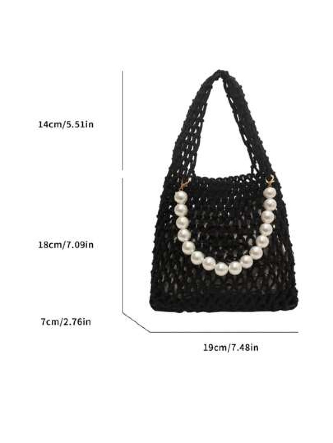 1pc Handbag Open Top Opening And Closing Niche Pearl Hollow Design Bag For Girl New Summer Fashion Braided Small Bag Casual And Versatile Beach Bag Suitable For Daily Outings And Vacations A Perfect G