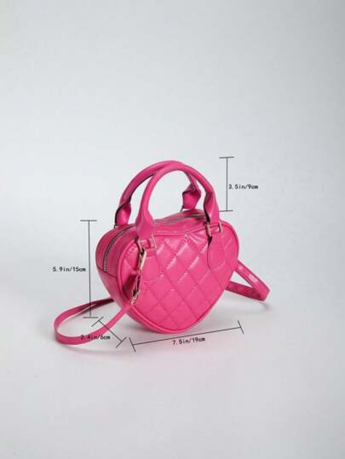 1pc Pu Zipper Closure Fashion Sweet Fresh Heart Shaped Quilted Handbag Versatile Casual Bag Niche Design Adjustable Shoulder Strap Versatile Not Picky Ideal Holiday Gift Suitable For Daily Use To Atte