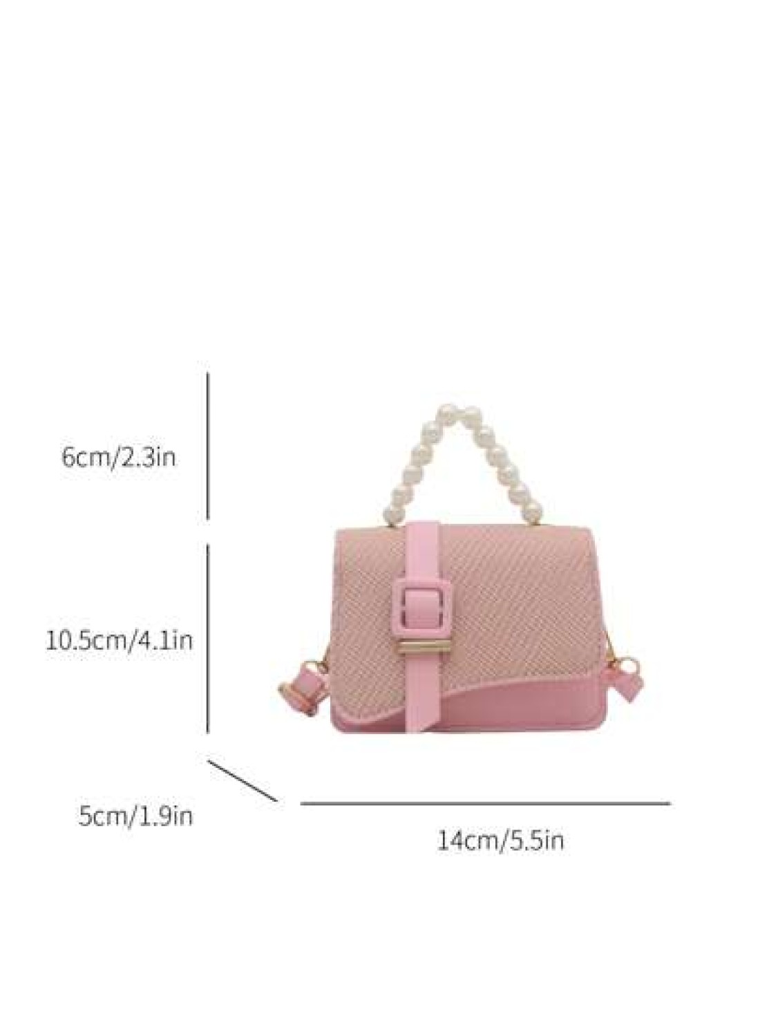 1pc Pu Fashion Splicing Pearl Chain Handbag Korean Princess Fashion Small Square Bag Flip Magnetic Buckle Closure Strap Decoration Niche Design Suitable For Daily Use When Shopping Sweet And Literary