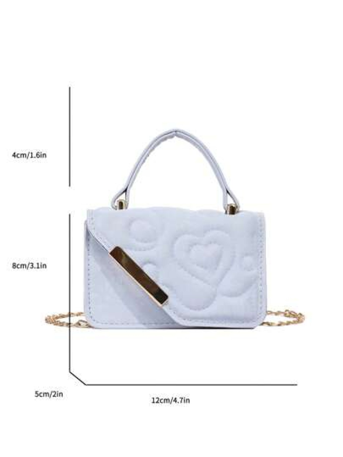 1pc Niche Bag Mini Leather Bag Small Square Bag Love Flower Print Multifunctional Metal Chain Casual Fashion Handbag Suitable For Teenagers To Travel Daily Matching Suitable For Shopping And Daily Use