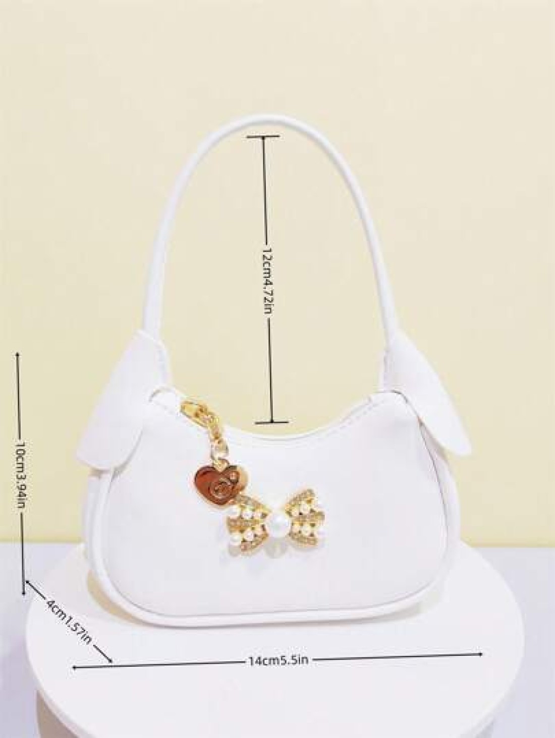 Rhinestone Pearl Bow Decor Girls Handbag New Autumn Winter Fashion Kid s Mini Bag Princess Style Coin Purse Cute Tote Bag Christmas Gift Birthday Present Candy Bag Lipstick Case Accessory Pouch Snack