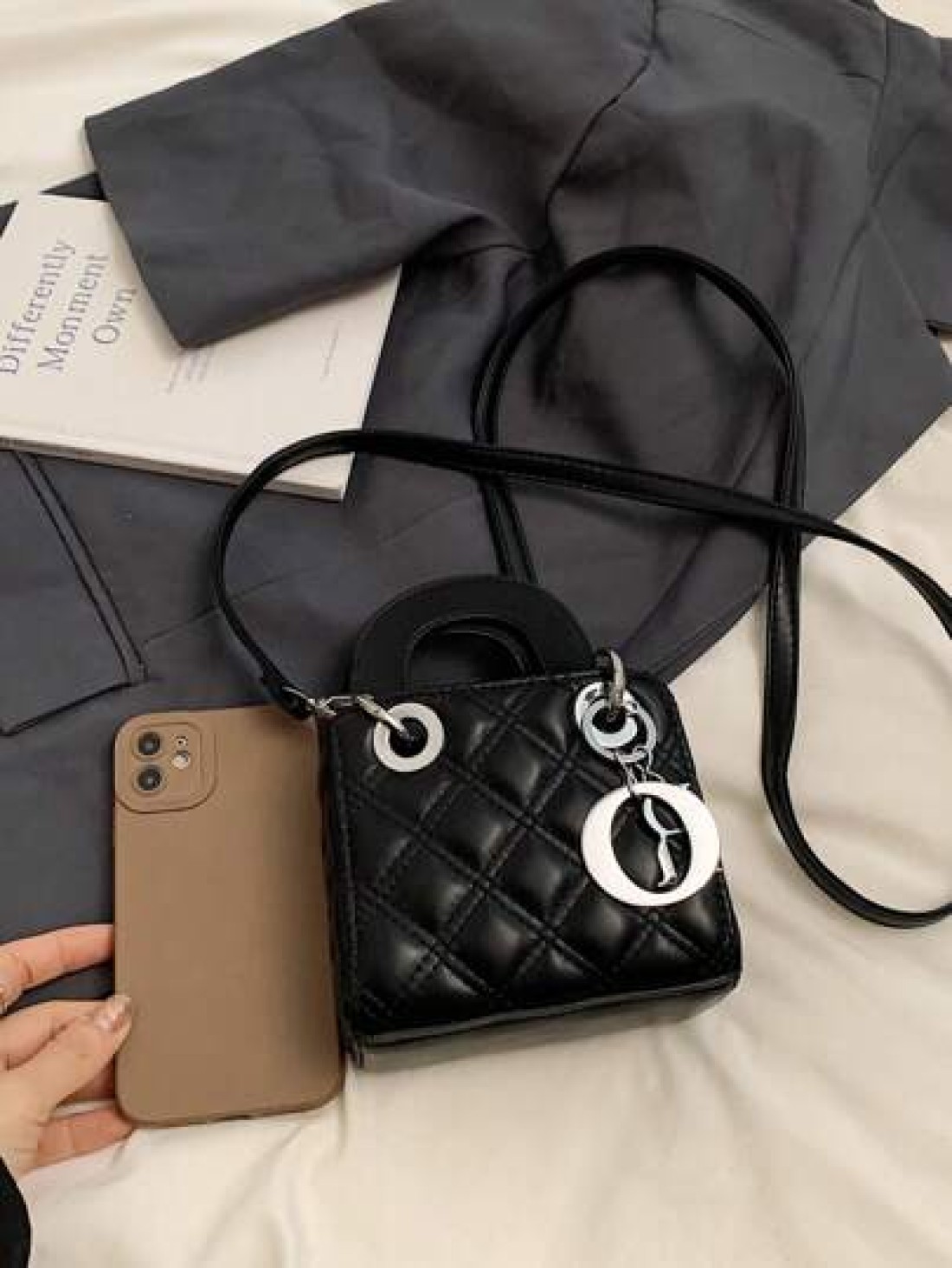 New Embroidered Strap European Style Pendant Handbag Crossbody Bag Mini Square Purse