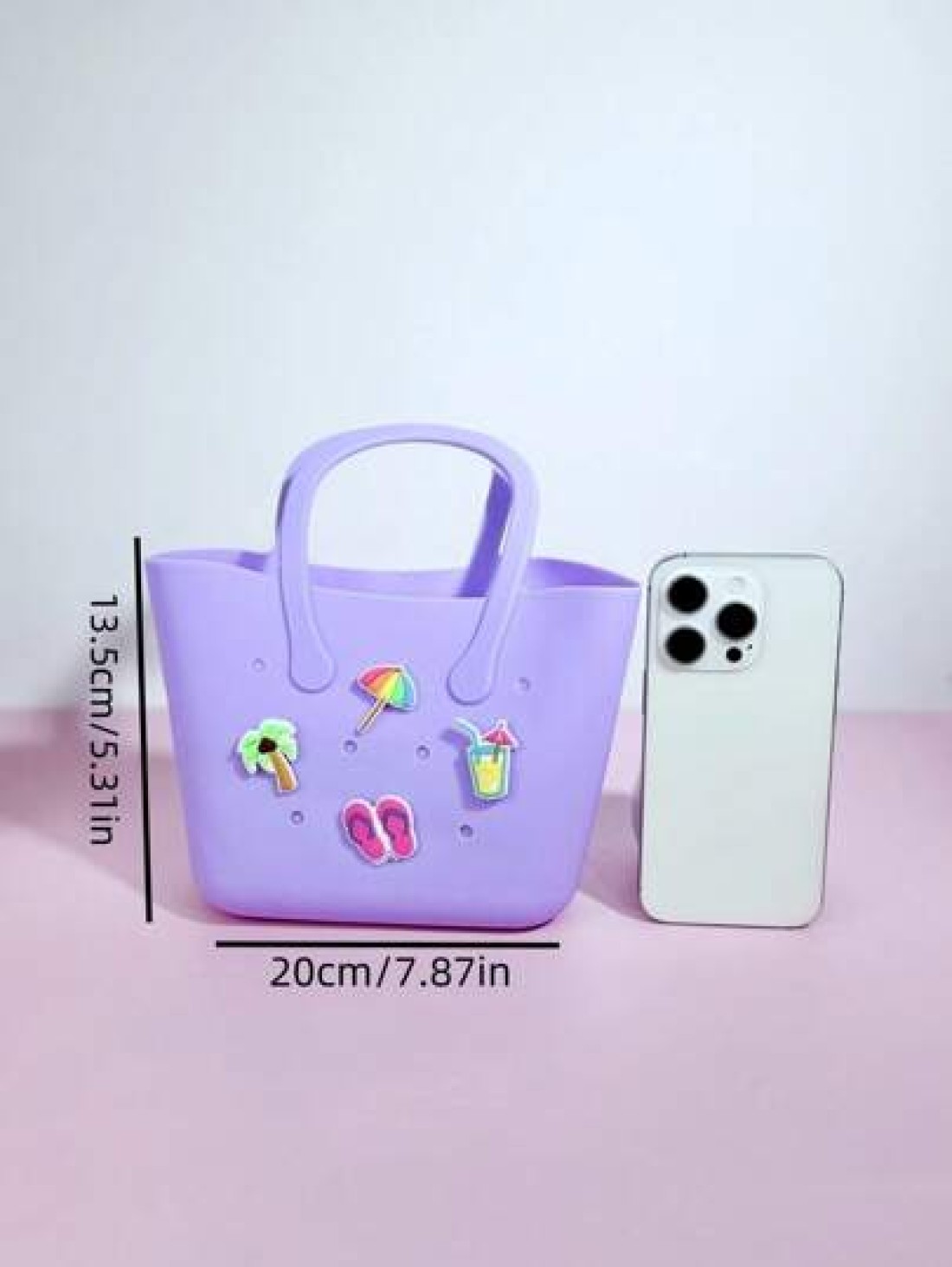1pc Silicone Hollow Tote Bag For DIY Parent Child Storage Beach Use Suitable For Carrying Phone Messenger Bag Maternity Bag