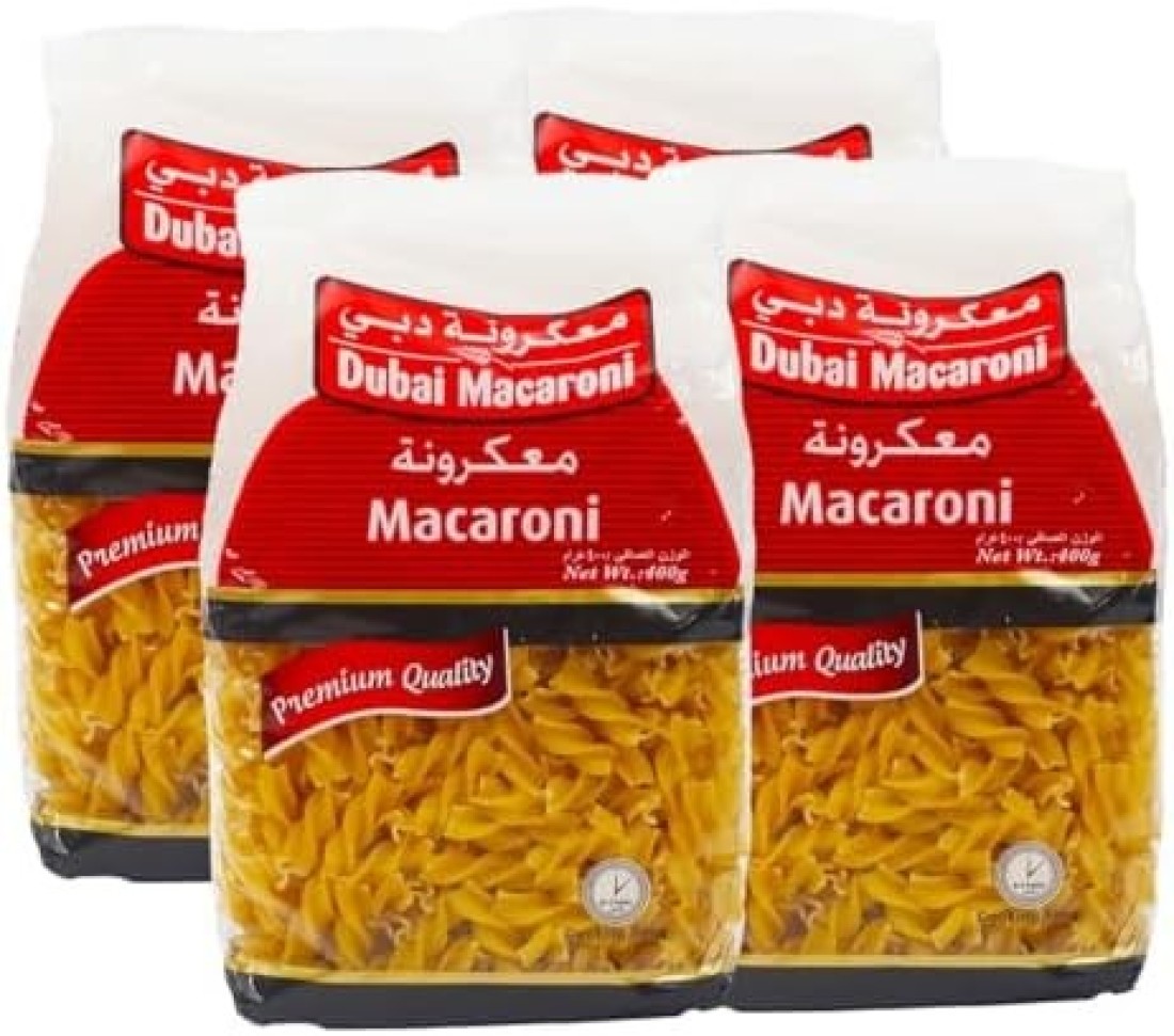 Dubai Macroni Fusilli Pasta 400 g, 4-Pack