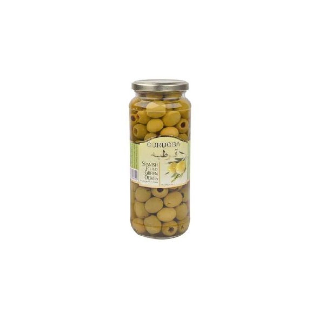 PITTED GREEN OLIVES 450G