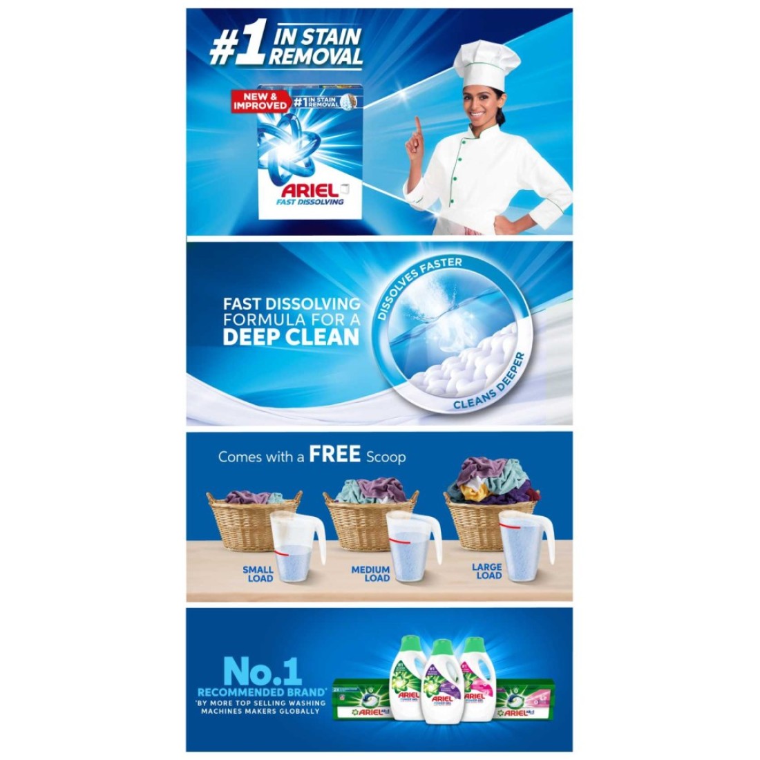 Ariel Detergent Powder Top Load Mega Box Original 7kg Pack of 2