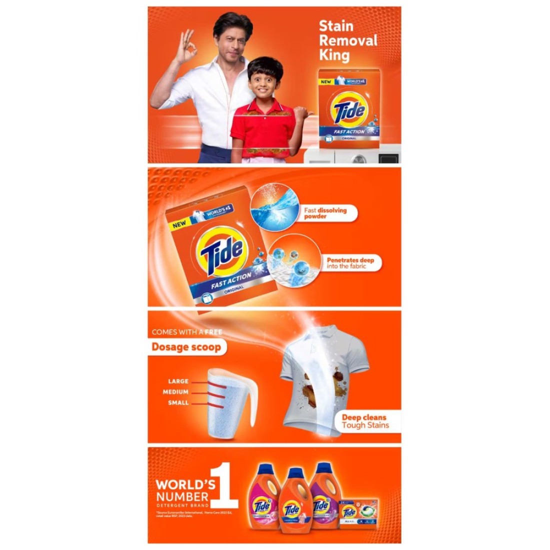 Tide Automatic Detergent Powder Megabox Original 7.5kg Pack of 2