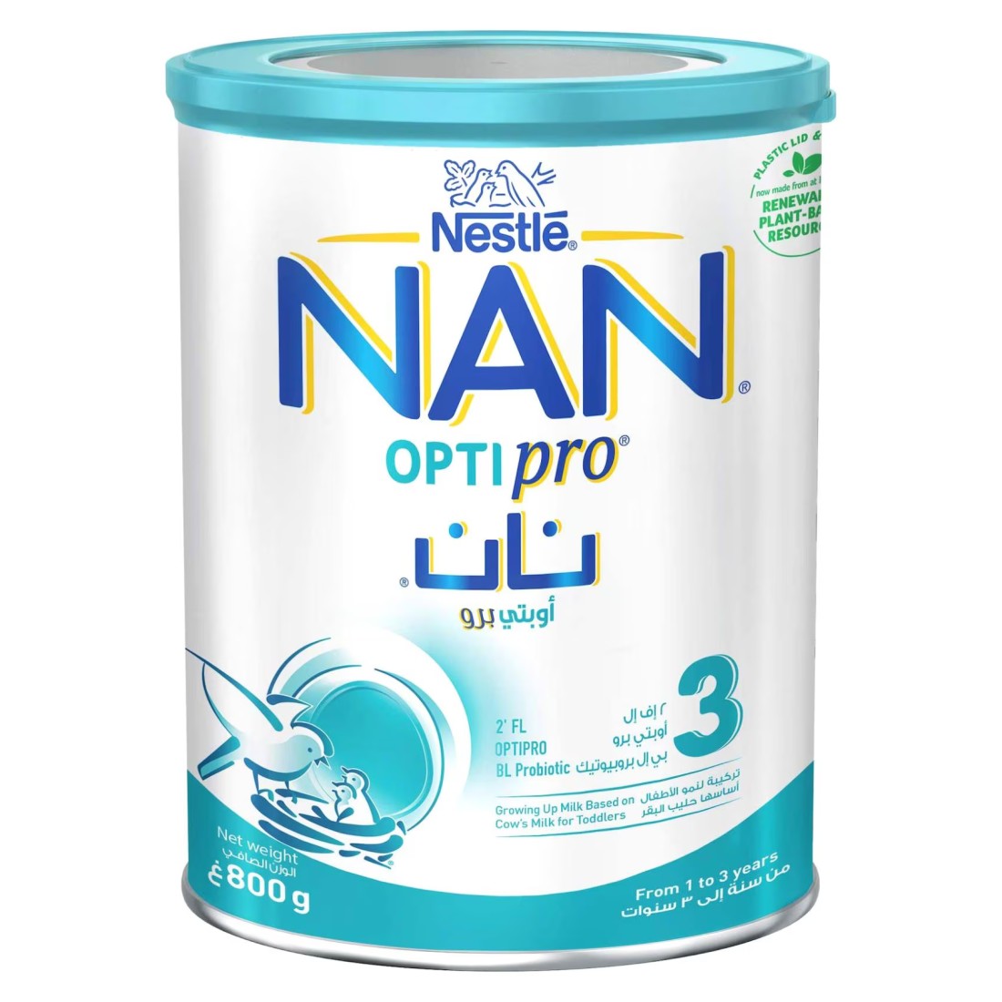 Nestle NAN Optipro 3 Growing up Milk From 1 to 3 Years With 2&rsquo;FL and BL Probiotic 800g