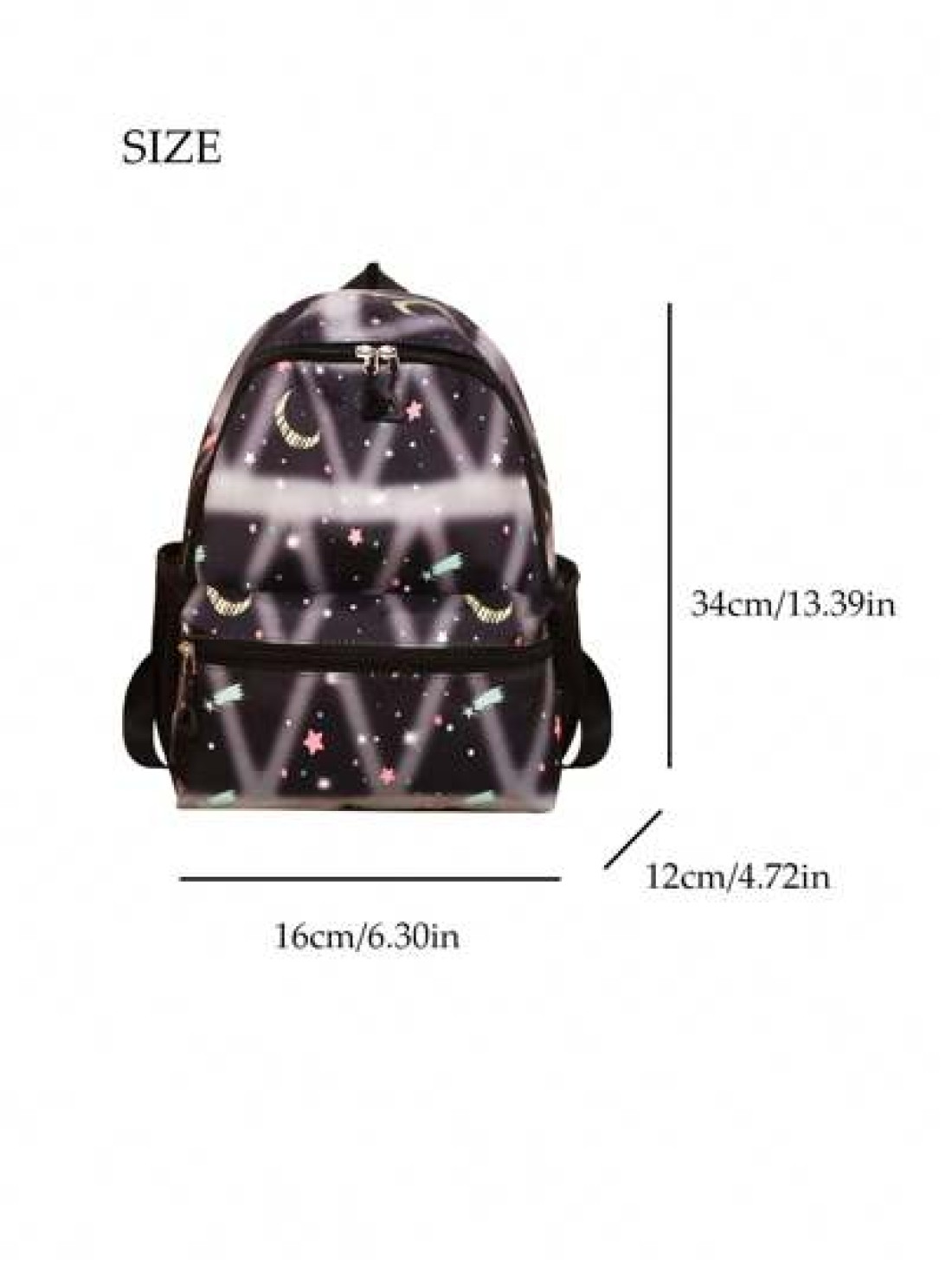 1pc Backpack Nylon Zipper Closure New Cute Schoolbag Dreamy Colored All Match Backpack Cartoon Backpack Suitable For Daily Outings Outings Perfect Gift For Boys And Girls